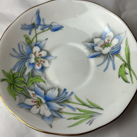 Antique JonRoth, England, Salisbury fine bone China blue and white flower - Picture 8 of 9